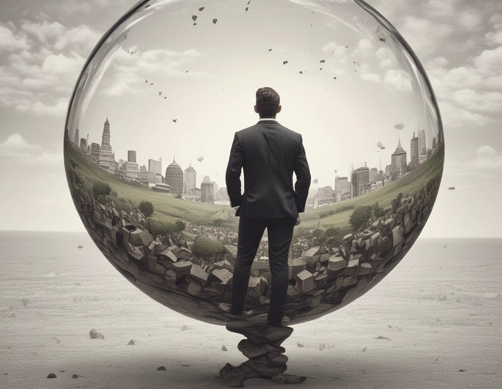 a man sitting in a chair looking out at the ocean