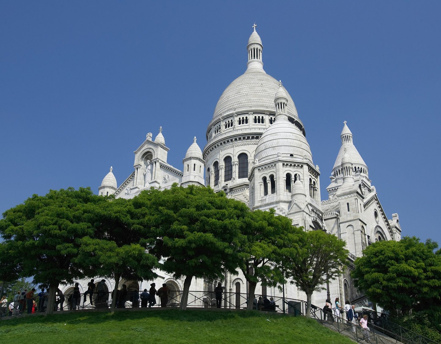 Sacré-Cœur Basilica white stone exterior on Montmartre Paris