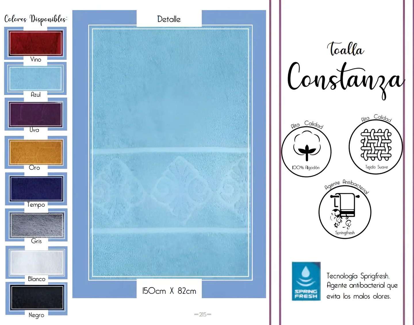 Toallas de multiples colores modelo Toallas Constanza de la marca Colchas Primavera