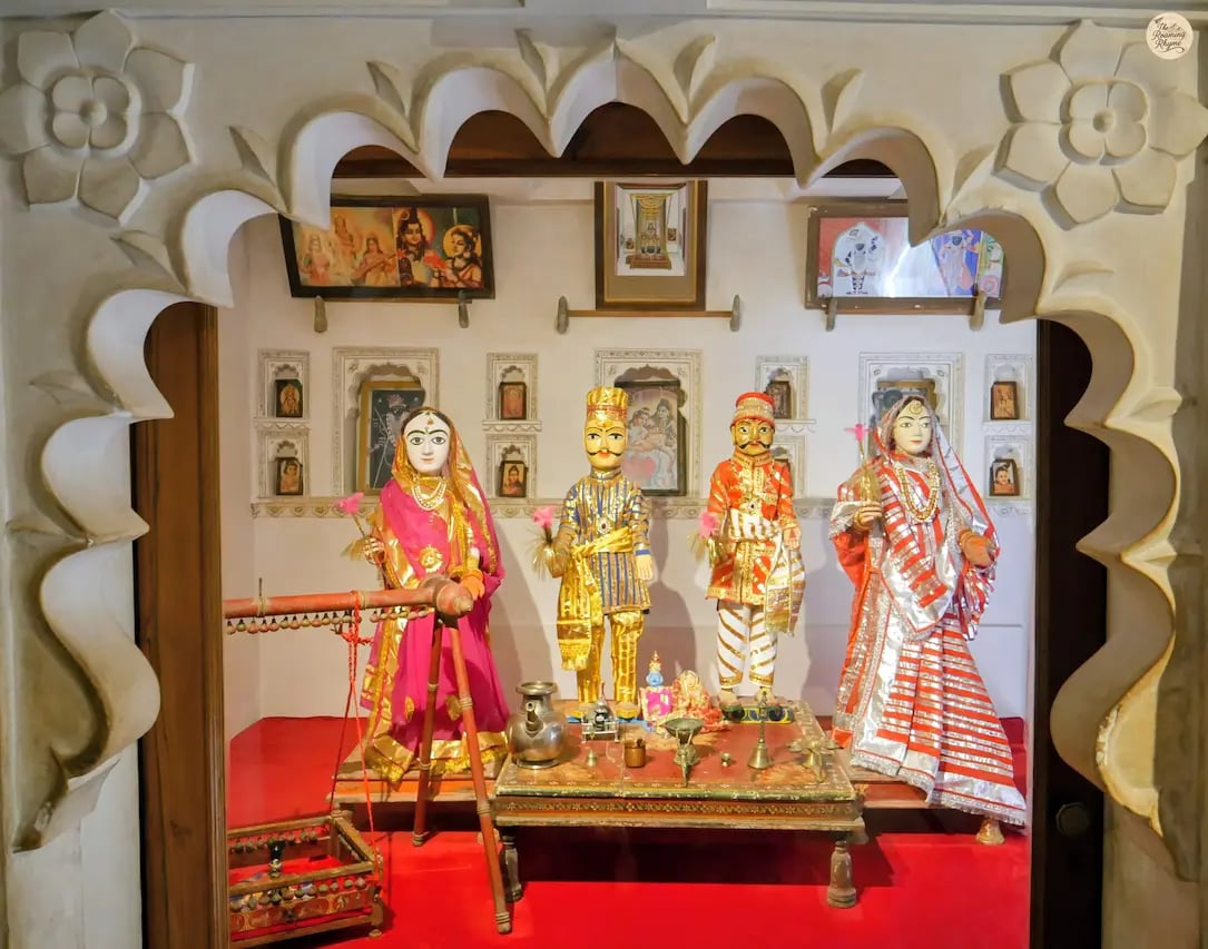Gangaur festival idols on display at Zenana Mahal, Udaipur City Palace.