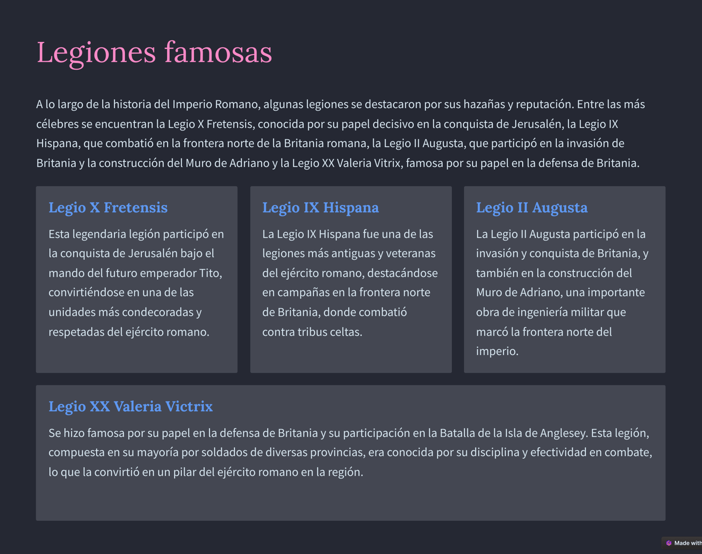 LEGIONES FAMOSAS