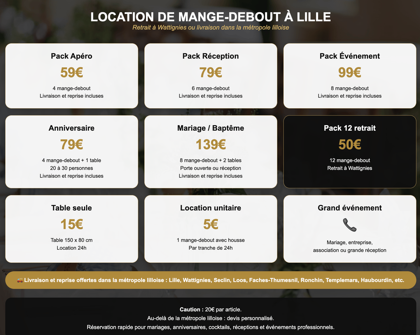 tibaldo location table mange debout evenement lille nord evenementiel