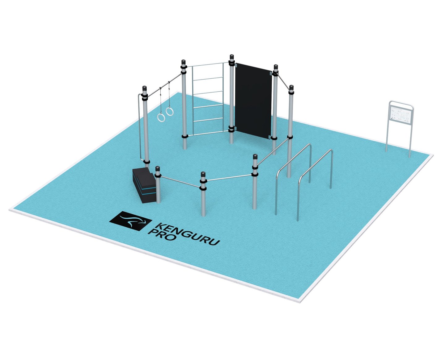 Terrain de Street Workout Kenguru Pro, idéale pour entraînement en extérieur.