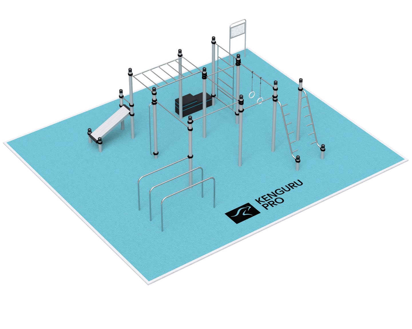 Terrain de Street Workout Kenguru Pro, idéale pour entraînement en extérieur.