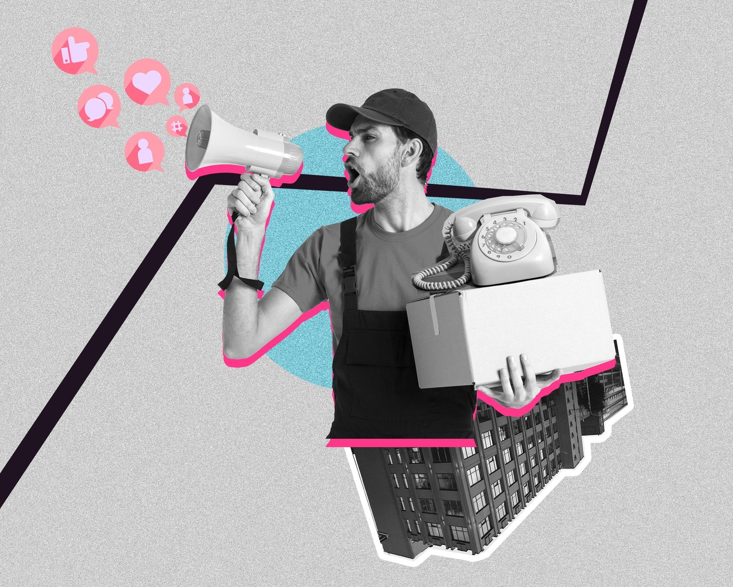 a man with a phone phone and a phone