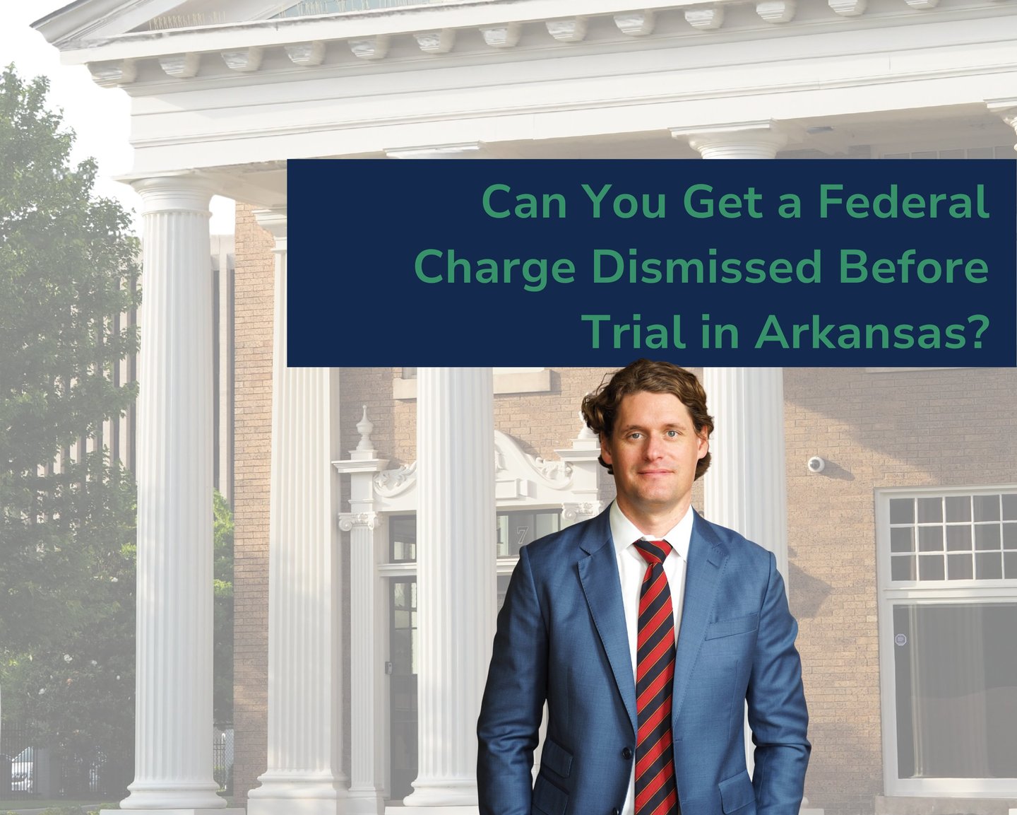 Arkansas Federal Criminal Defense Attorney Kale Ludwig stands in front of the Ludwig building