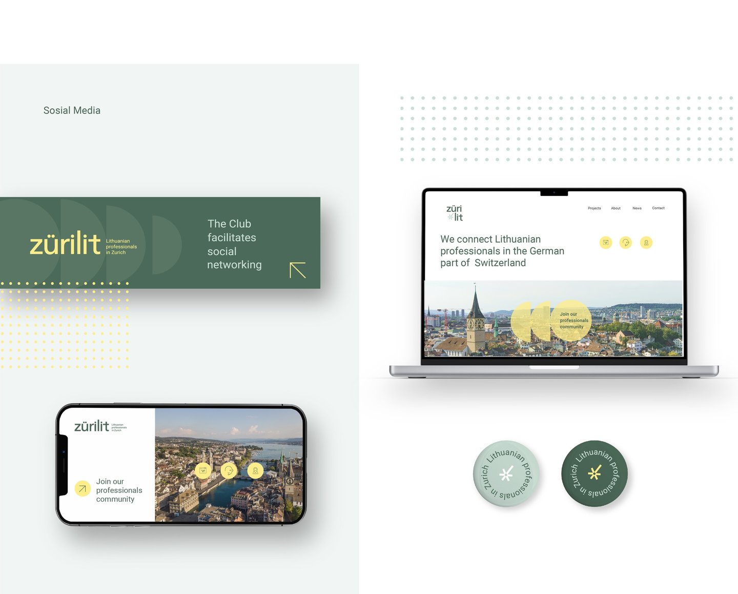 Visuell identitets eksempel – Zurilit: designmaler for sosiale medier