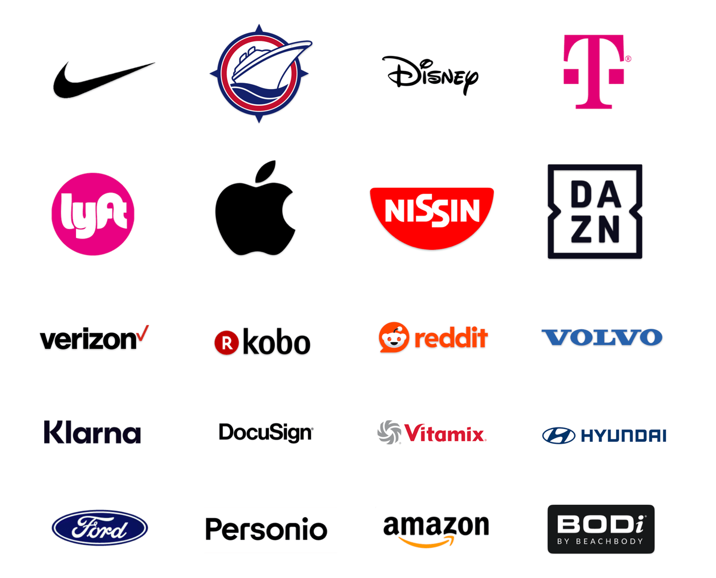 a variety of logos on a white background