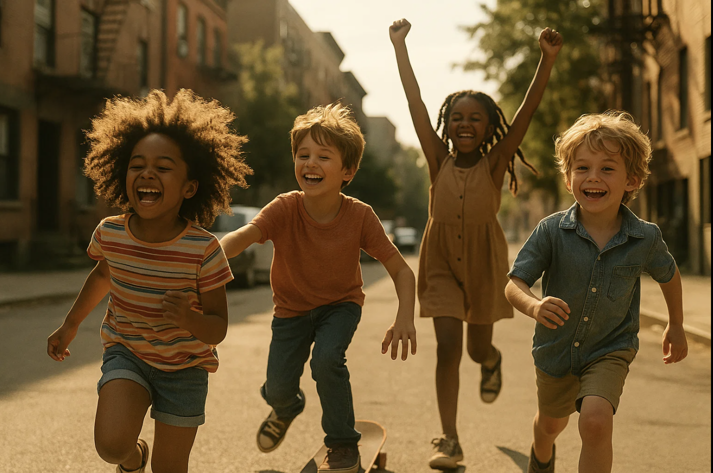 Des enfants jouent ensemble pour la journée mondiale contre le travail des enfants