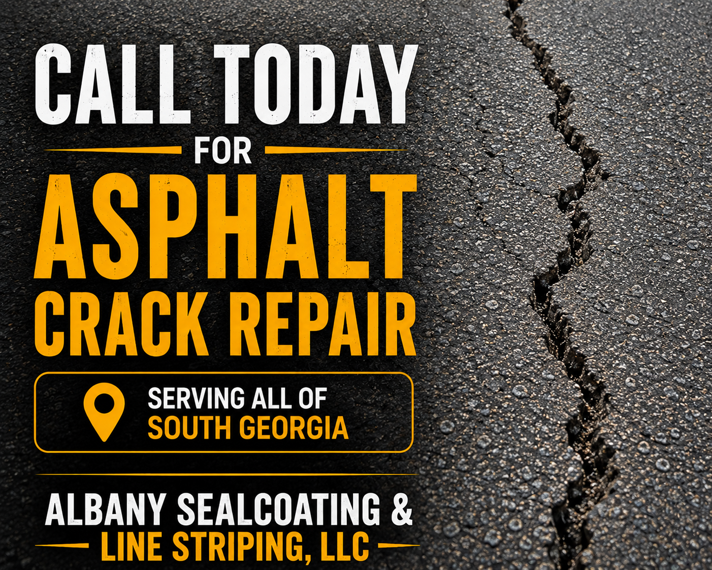 Asphalt Crack Repair in South Georgia | Hot Rubber Crack Filling by Albany Sealcoating & Line Striping, LLC