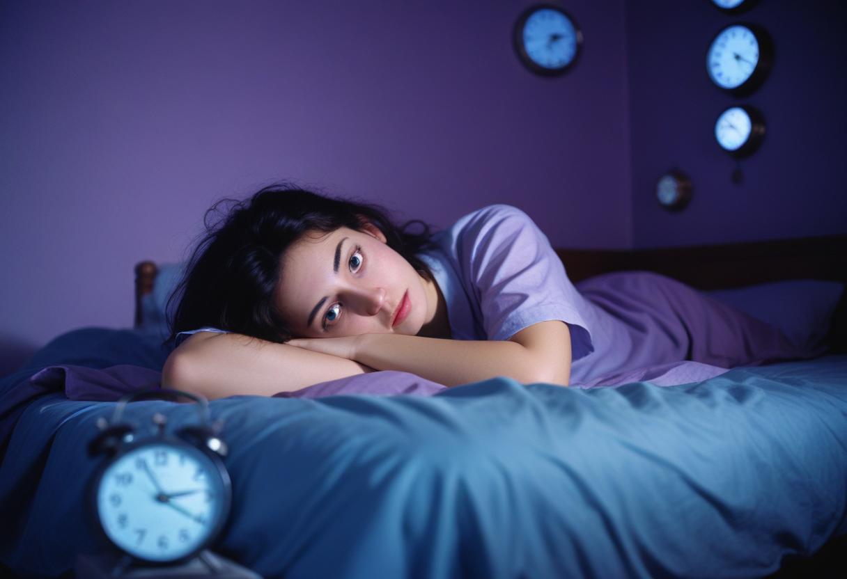 mulher com insônia