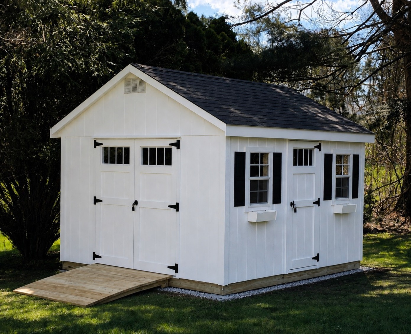 custom 10x12 anchor shed lp smartside siding on-site installation