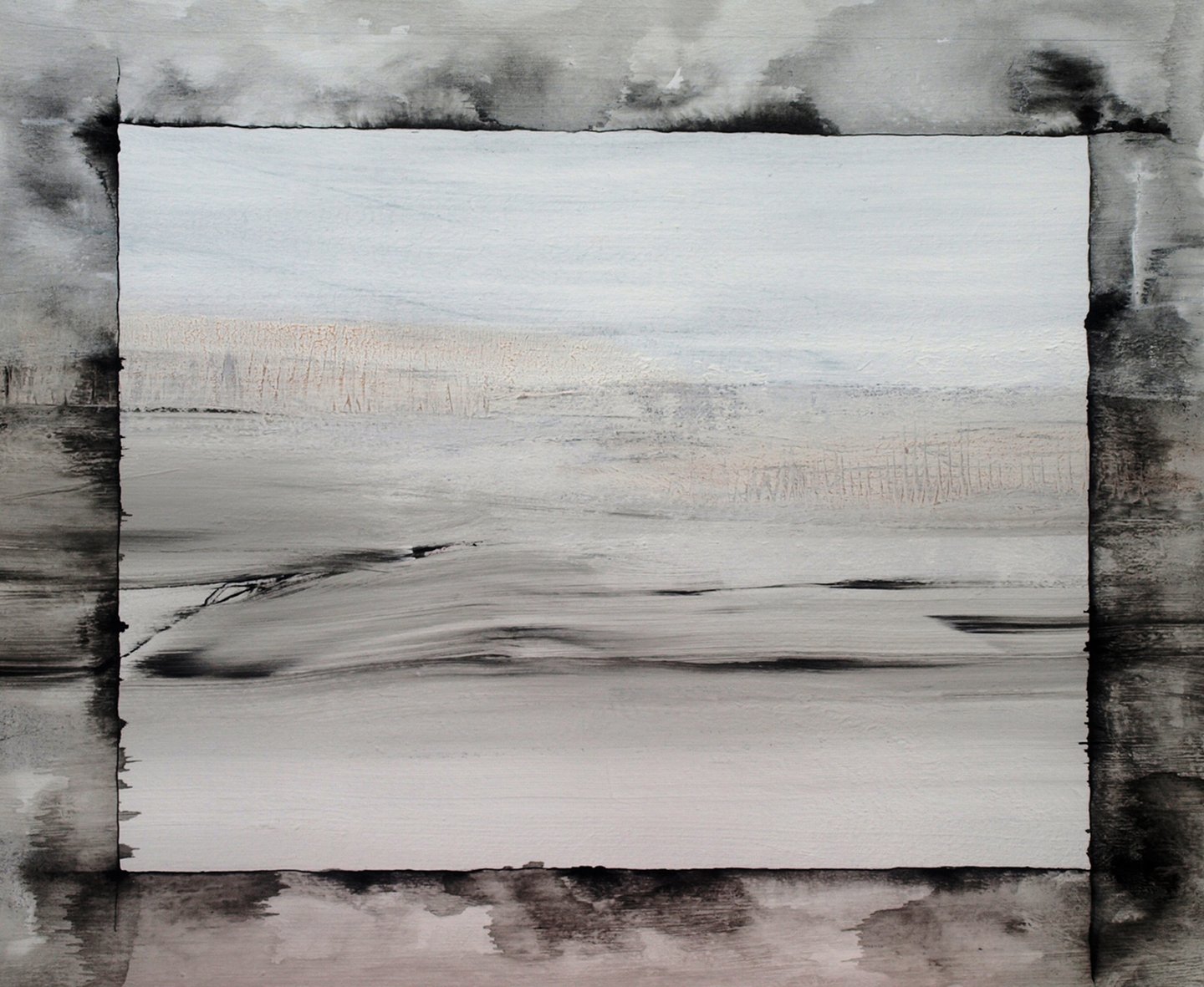 Jaï - Acrylique sur toile "L'invisible dragon de cimes en cimes s'élance" 81x65cm