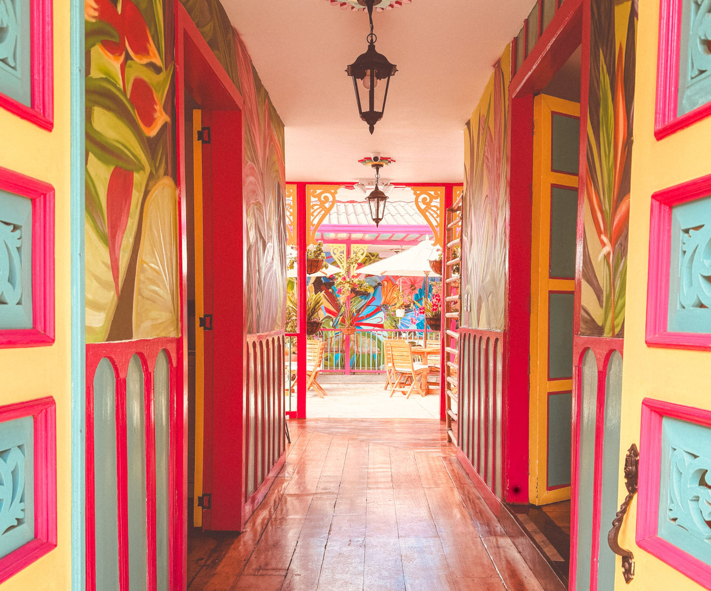 Colorful entrance in Salento, Colombia