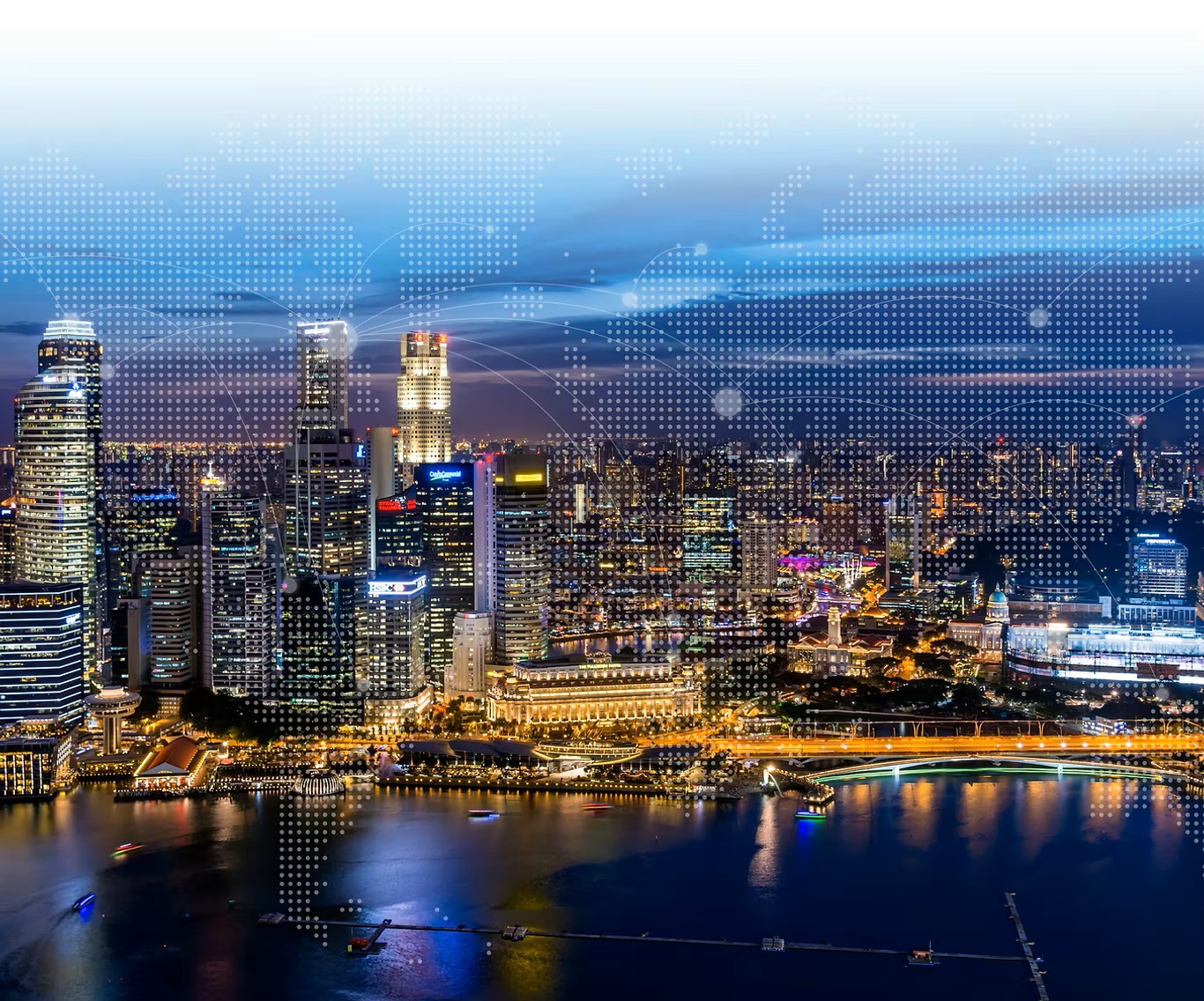 night view of Singapore CBD