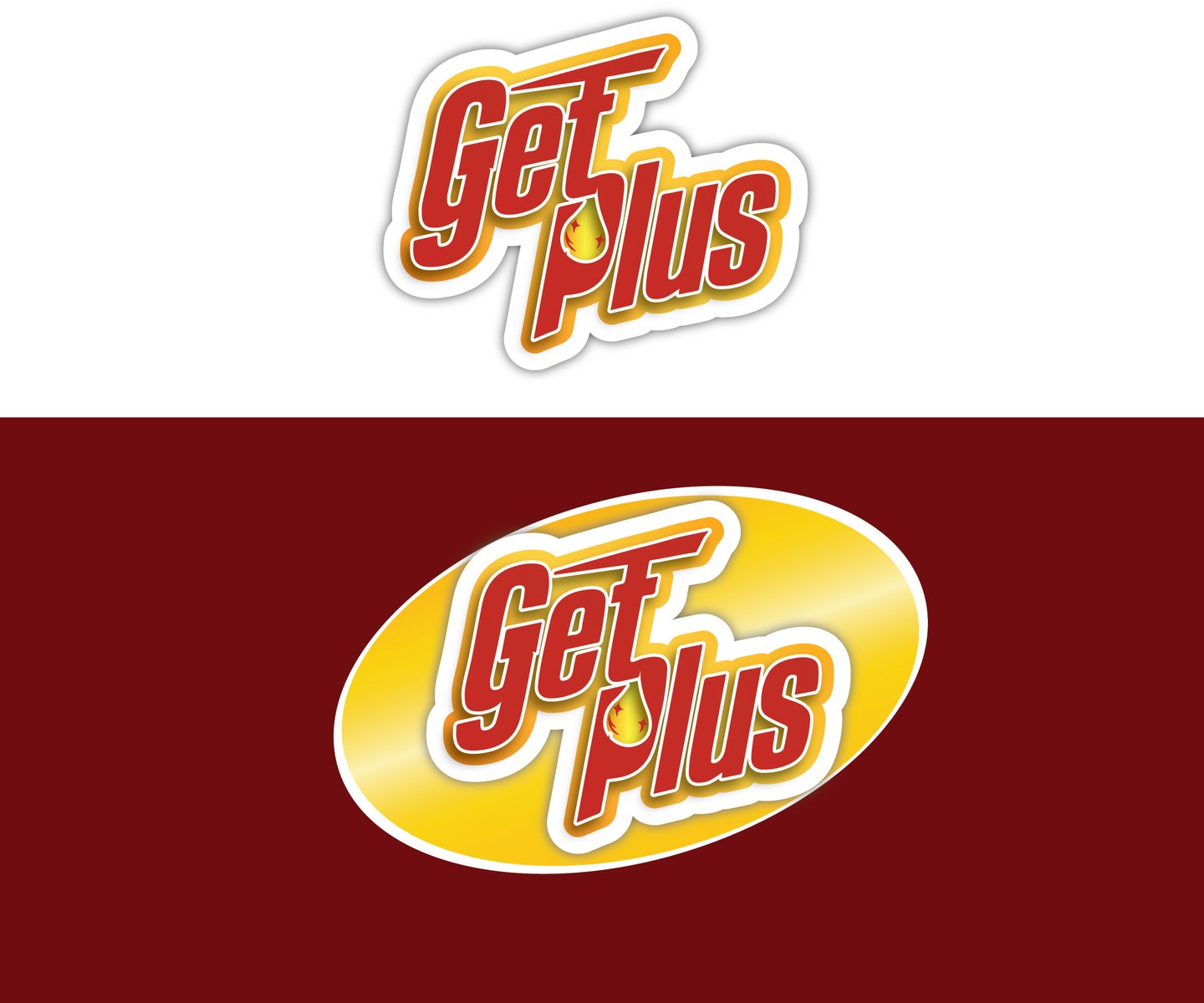 Dynamic cleaning product logo “Get Plus” with drop and plus symbol by The Gravids