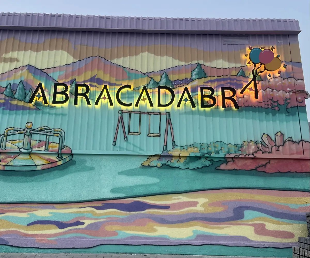 Abracadabra kids amusement arcade dubai 3D Acrylic signage with backlite