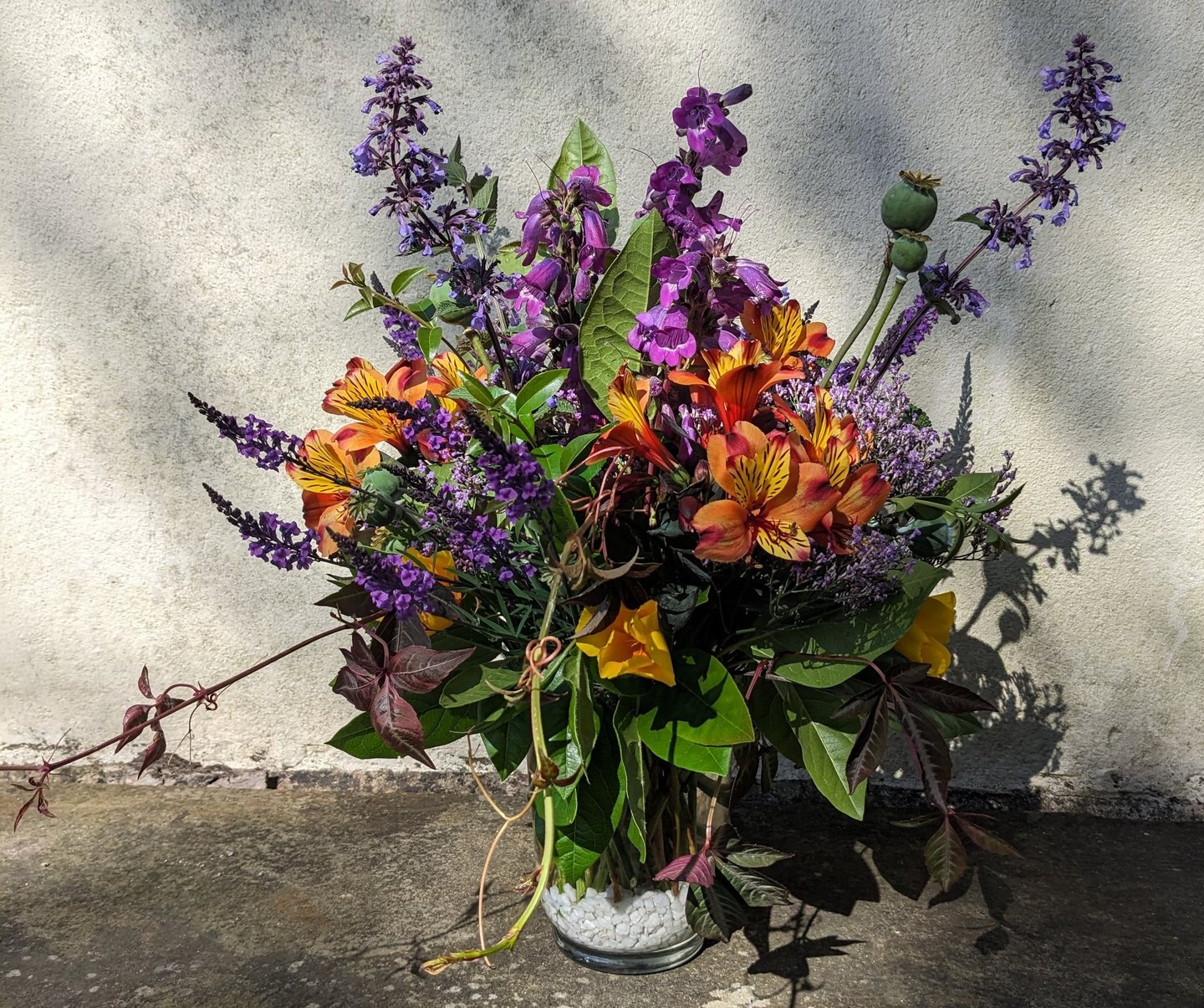 Purple and orange arrangement