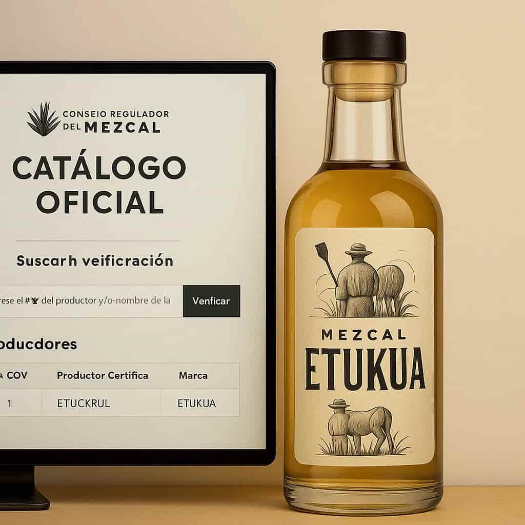 Captura de pantalla de catálogo oficial del Consejo Regulador del Mezcal