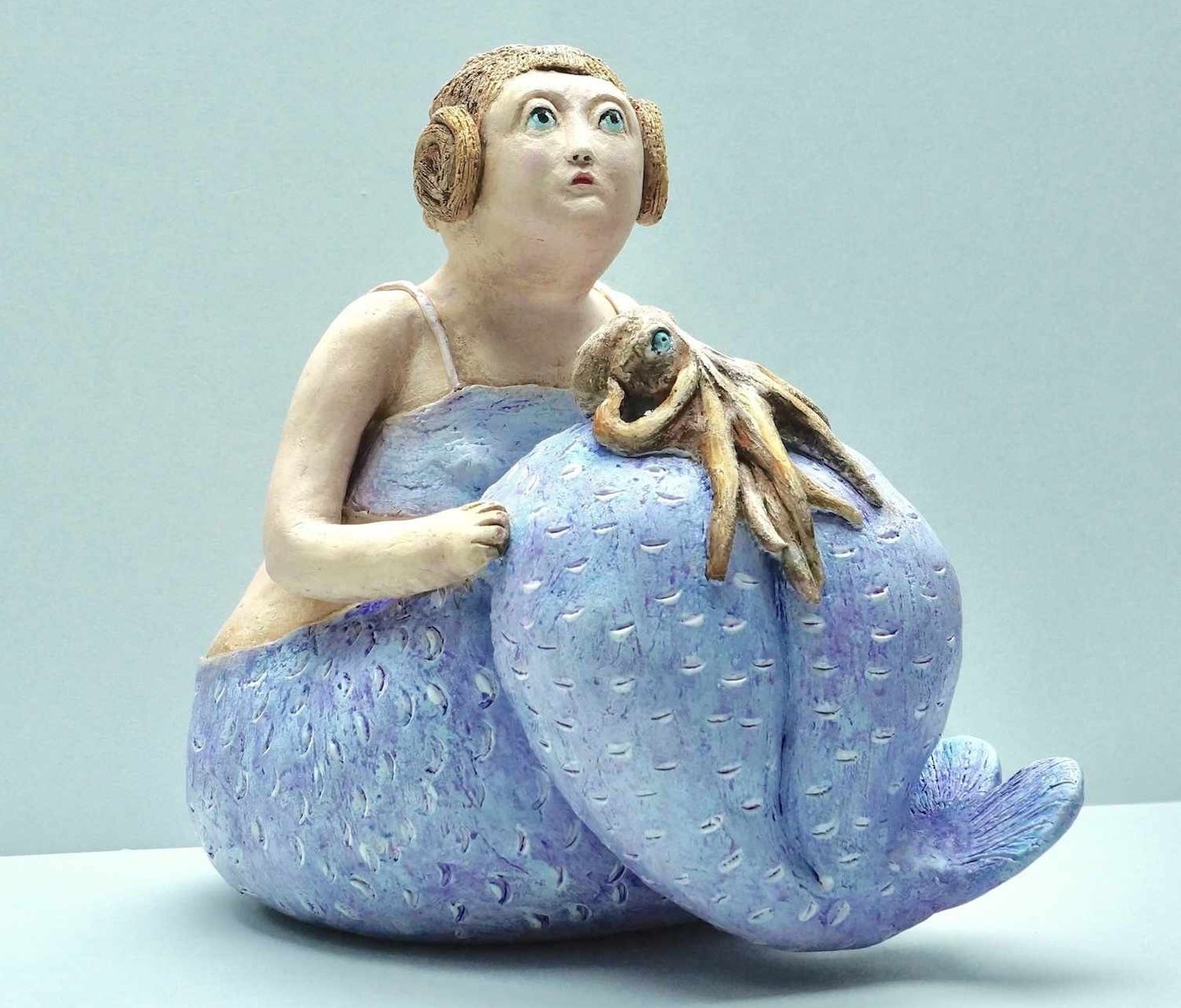 sculpture terre sirène et pieuvre