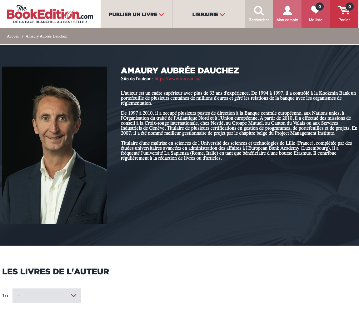 the screenshot of Aubree Dauchez's The Book Edition's author page