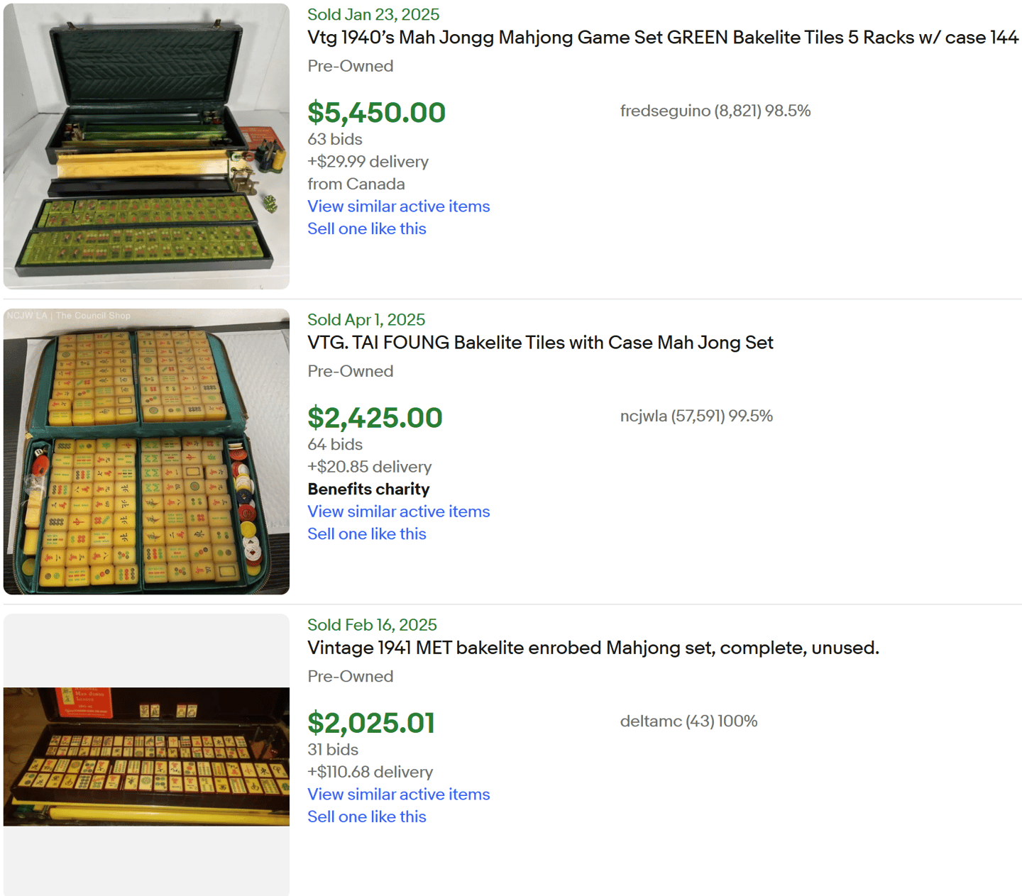 vintage mahjong set sold ebay items games
