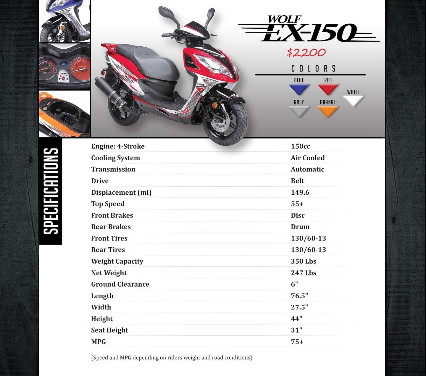 a sporty motor scooter