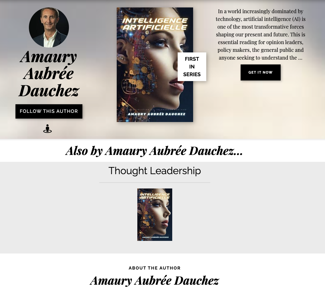 the screenshot of Aubree Dauchez's Book2Read's author page
