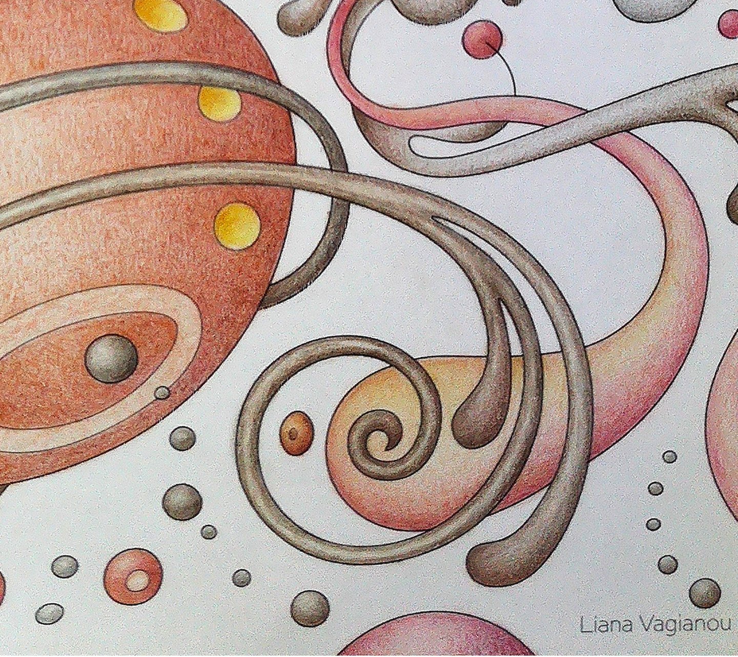 Close-up colored biophilic detail from Intuitive Dialogues in earthy tones.