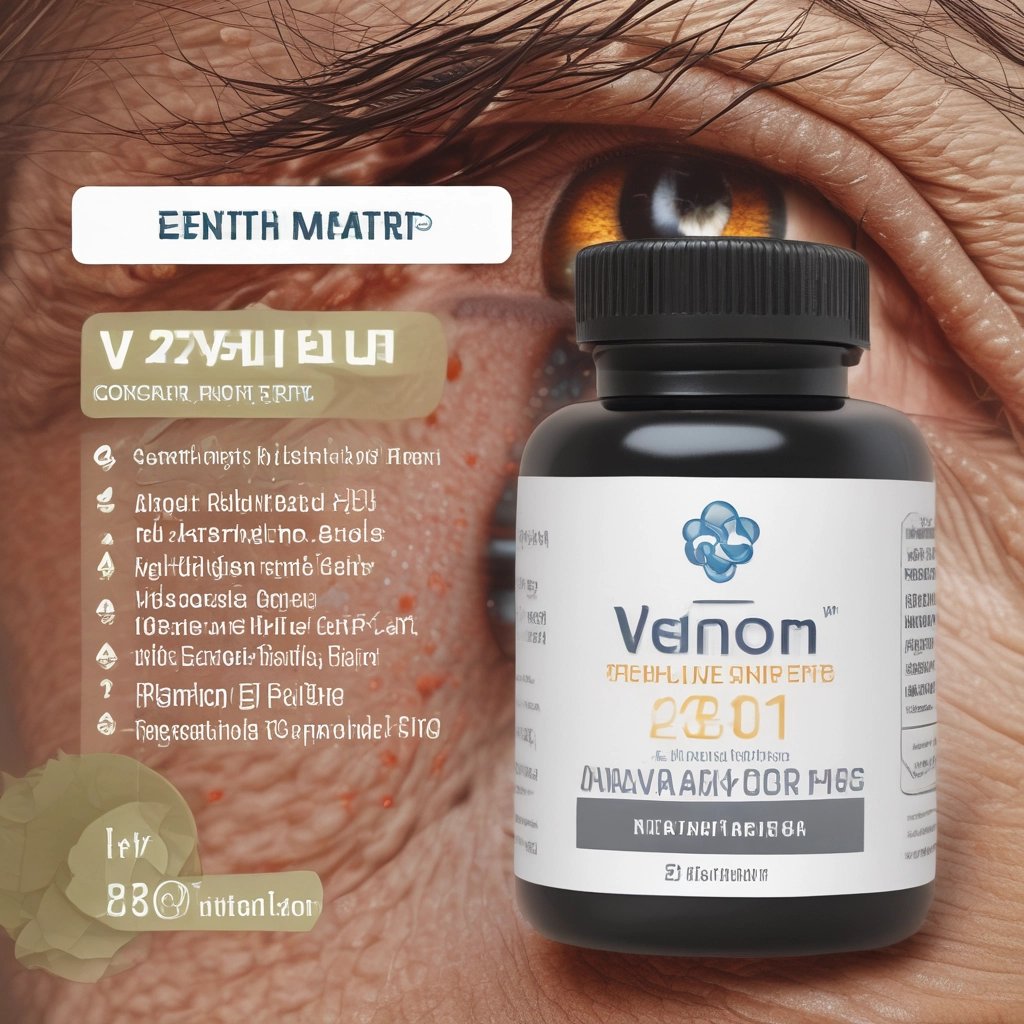 a person with a bottle of vitamins on their eye