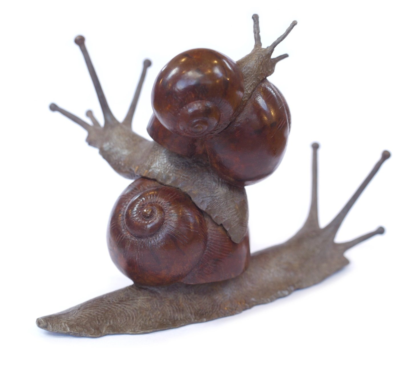 Miniature Bronze Sculpture Of Snail Family By Mark Richard Hall