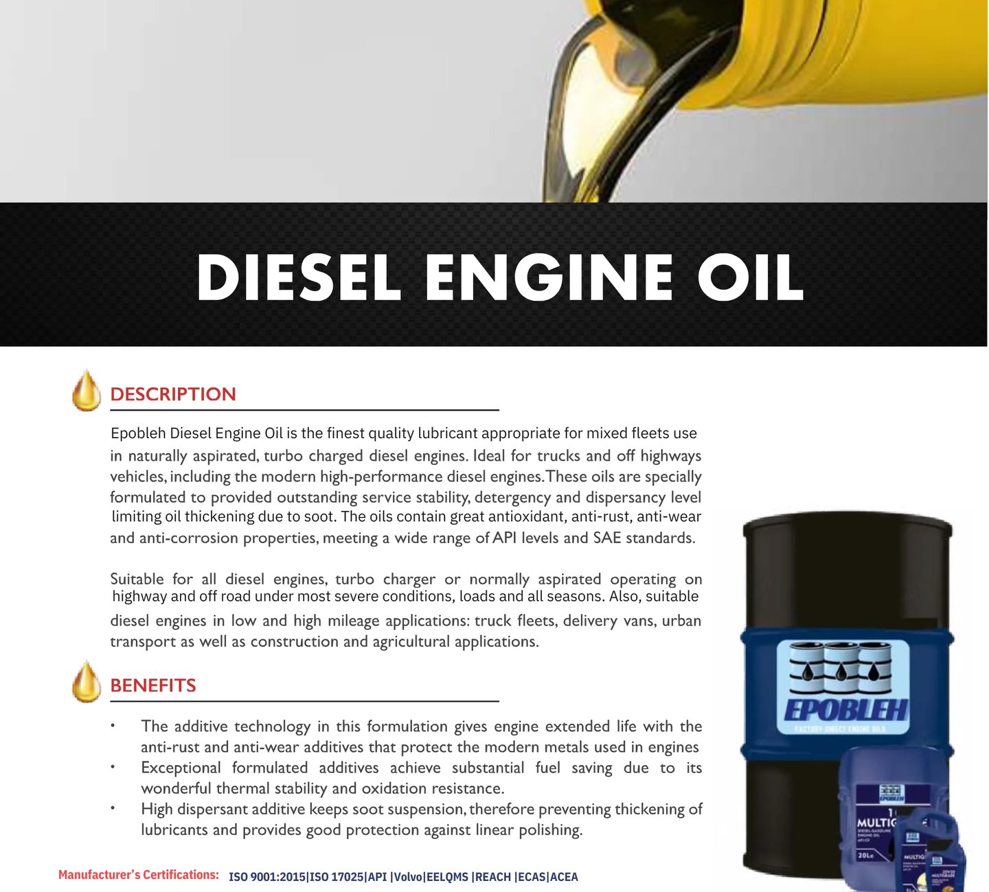 Heavy-duty diesel engine oil manufacturer
