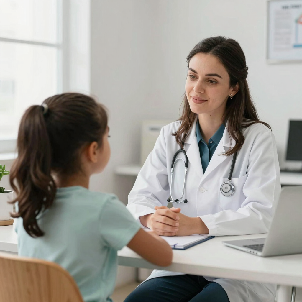 A welcoming nutritionist consulting with a client in a bright, cozy office.