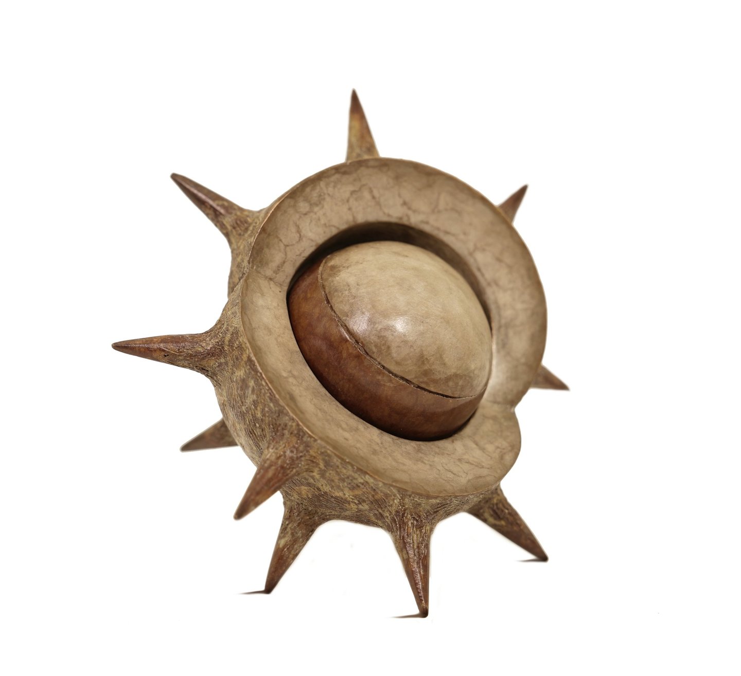 Miniature Bronze Sculpture of Conker / Horse Chestnut by contemporary sculptor Mark Richard Hall