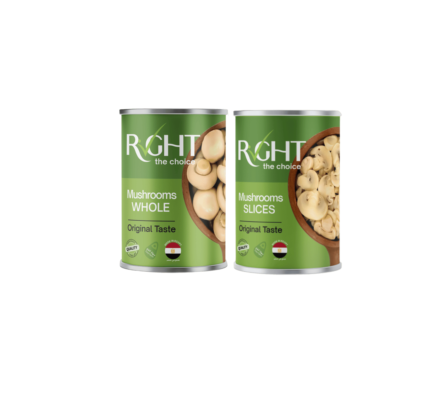 Raya FMCG's Right Brand: Whole Mushrooms and Slices for export and private label.