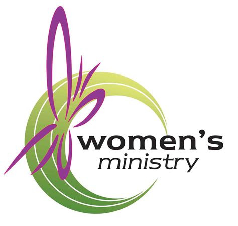 a woman's ministry logo with a purple ribbon