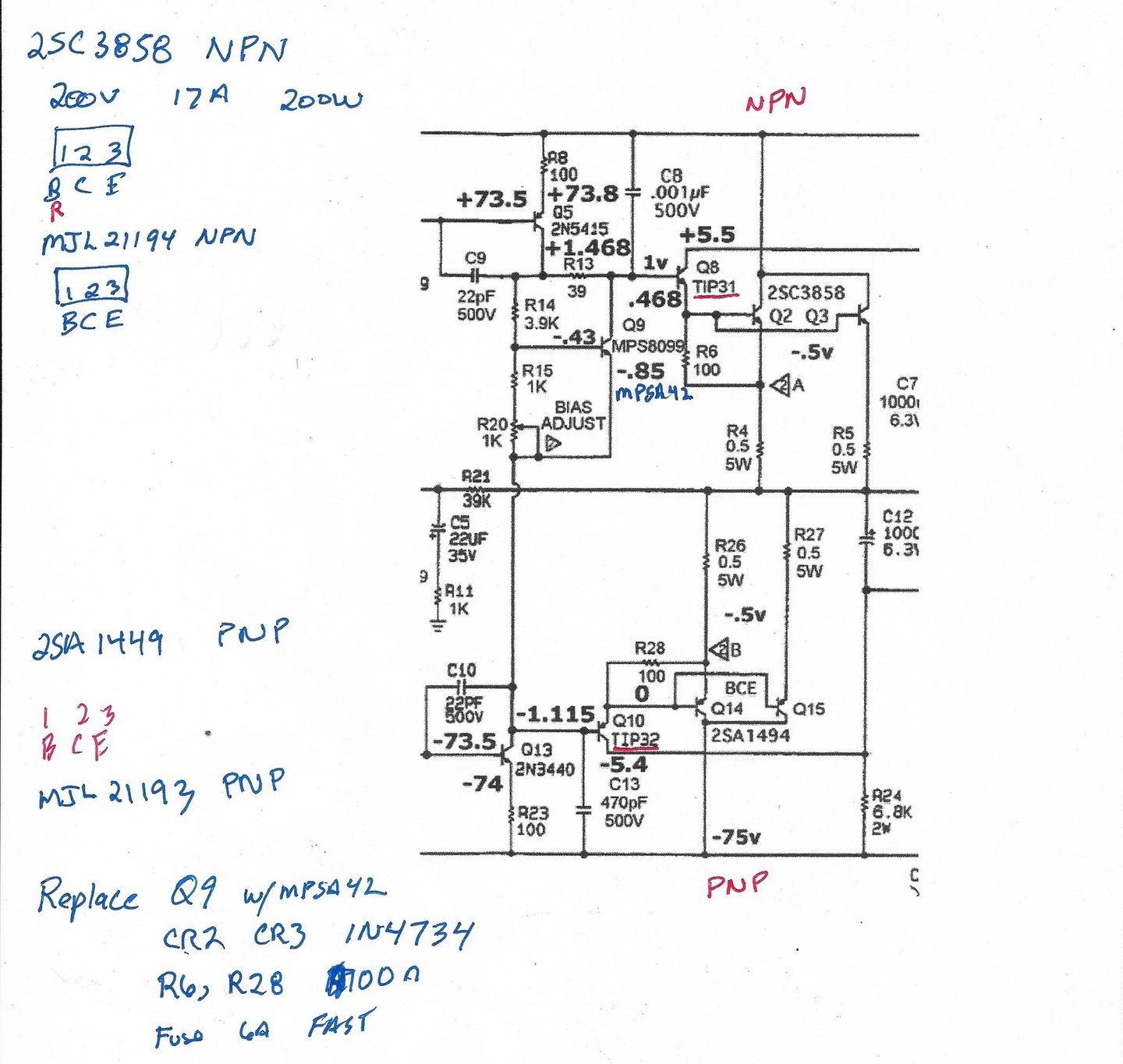 Thunderfunk TFB550 output schematic