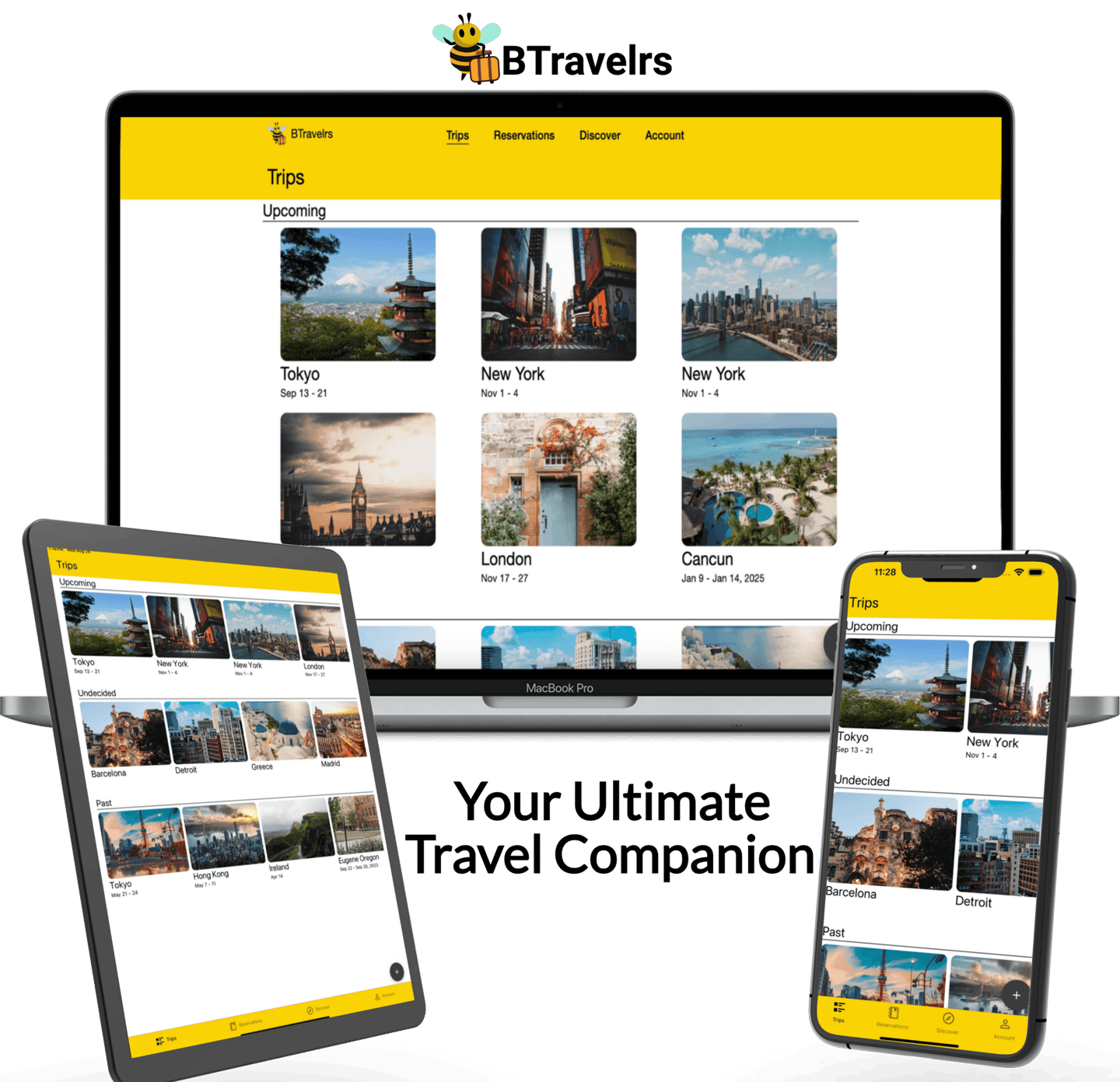 a laptop and a phone with the words, your ultimate travel companion