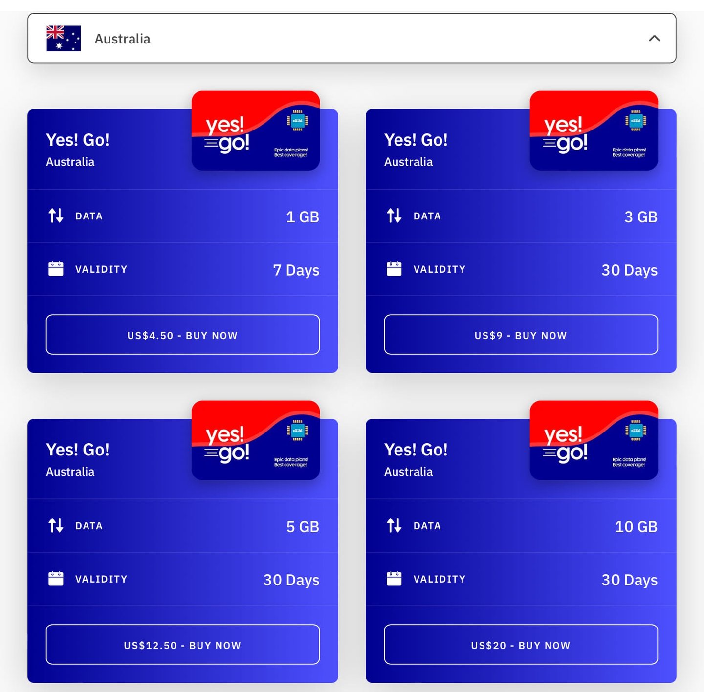 Paquetes de datos para viajar a Australia con Airalo
