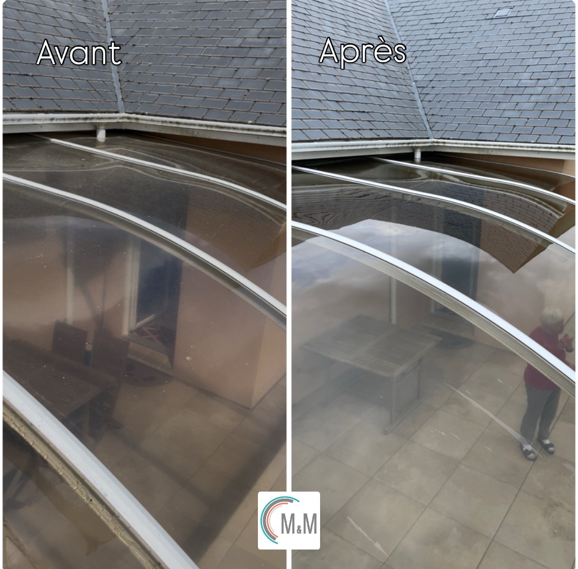 avant apres nettoyage pergola véranda chez particulier m&m services pro rouen