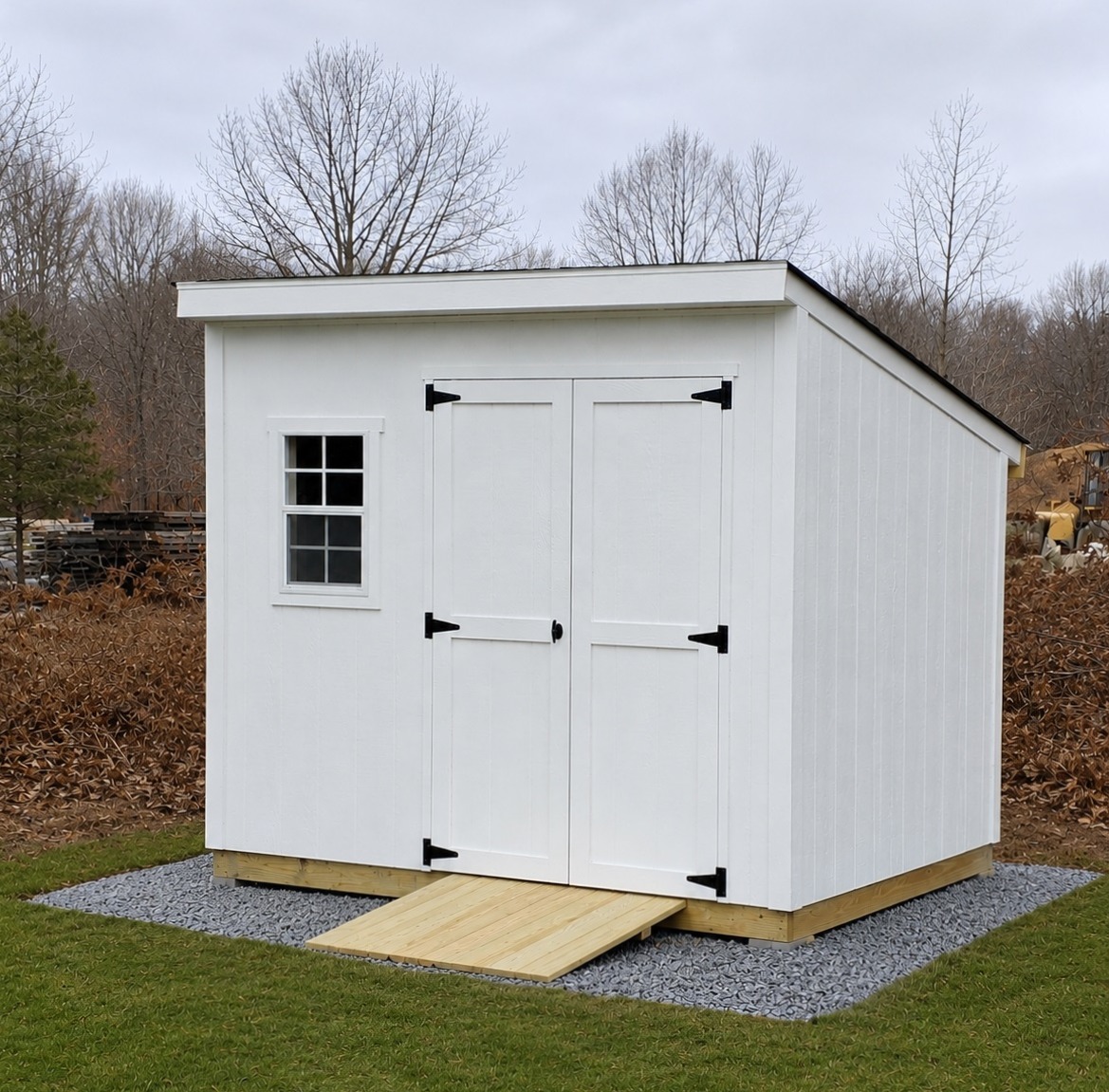8x10 custom lean shed on-site installation by imperial custom sheds