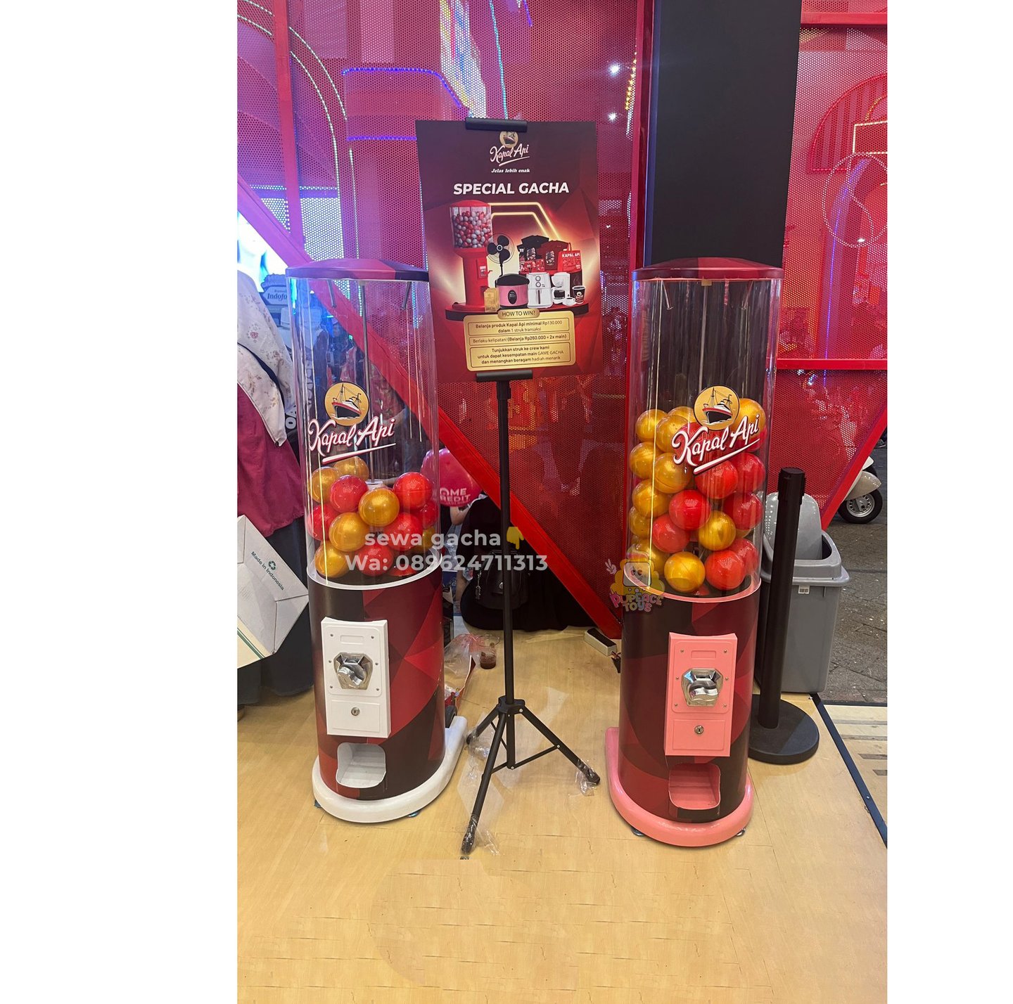 sewa mesin gacha gachapon tabung untuk event
