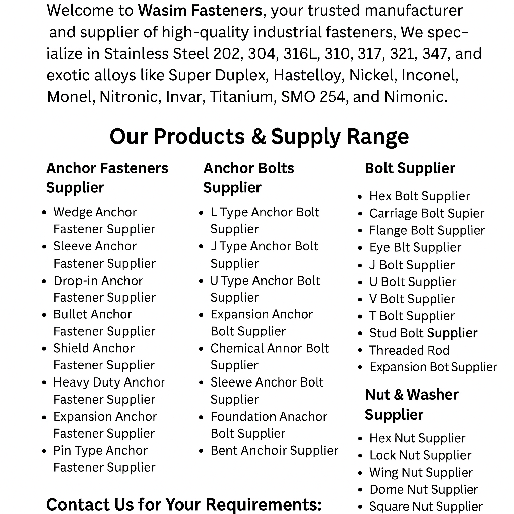 Fastener Supplier Anchor Fasteners Supplier Wedge Anchor Fastener Supplier Sleeve Anchor Fastener Supplier Drop-In Anchor Fas