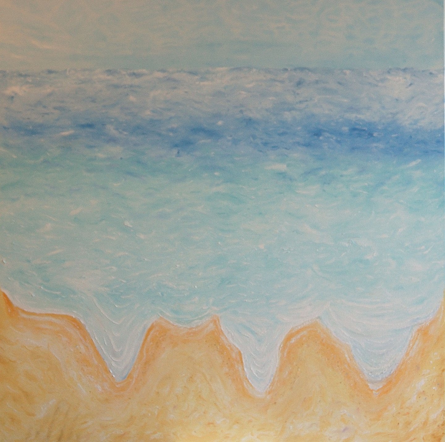 Beach at St Leonards. Oil on canvas. 2023. 122 x 122 cms. Private Collection.