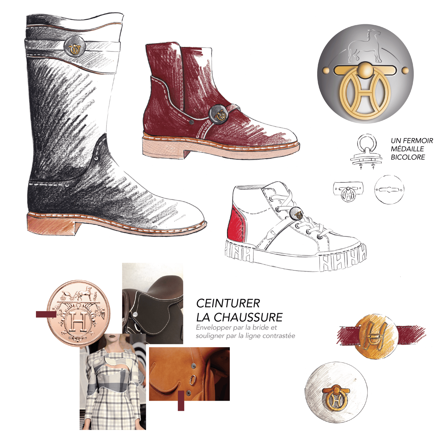 a picture of a pair of boots and a coin