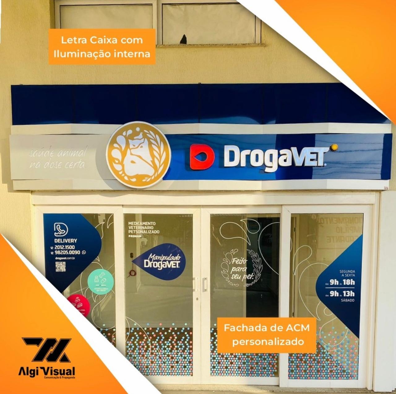 Fachada empresarial com acabamento profissional em ACM