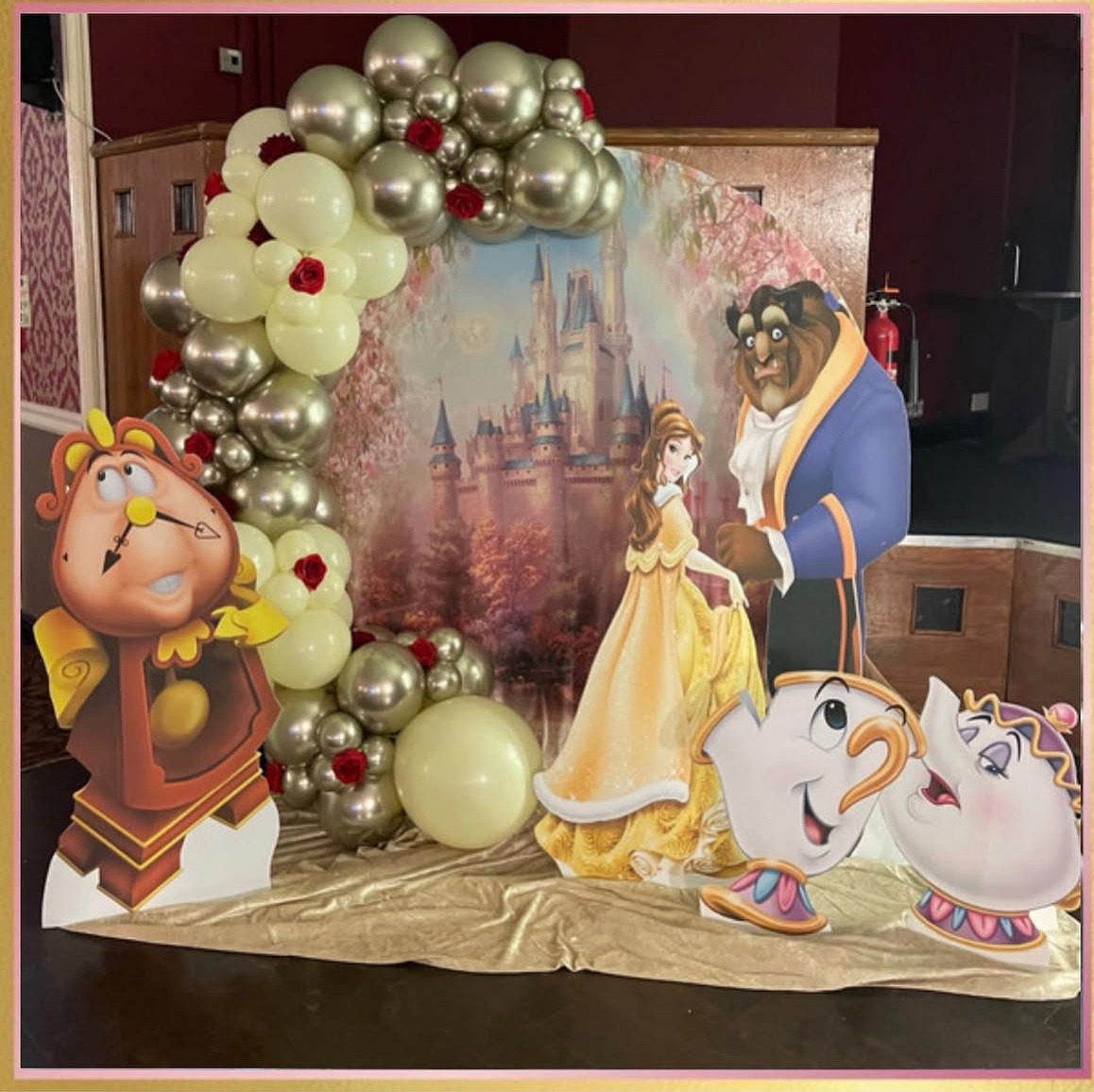 Princess themed birthday balloon display for children’s party in Liverpool