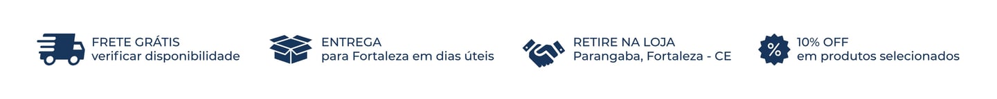 Benefícios da NETOTEX: frete grátis conforme disponibilidade, entrega em Fortaleza, retirada na loja