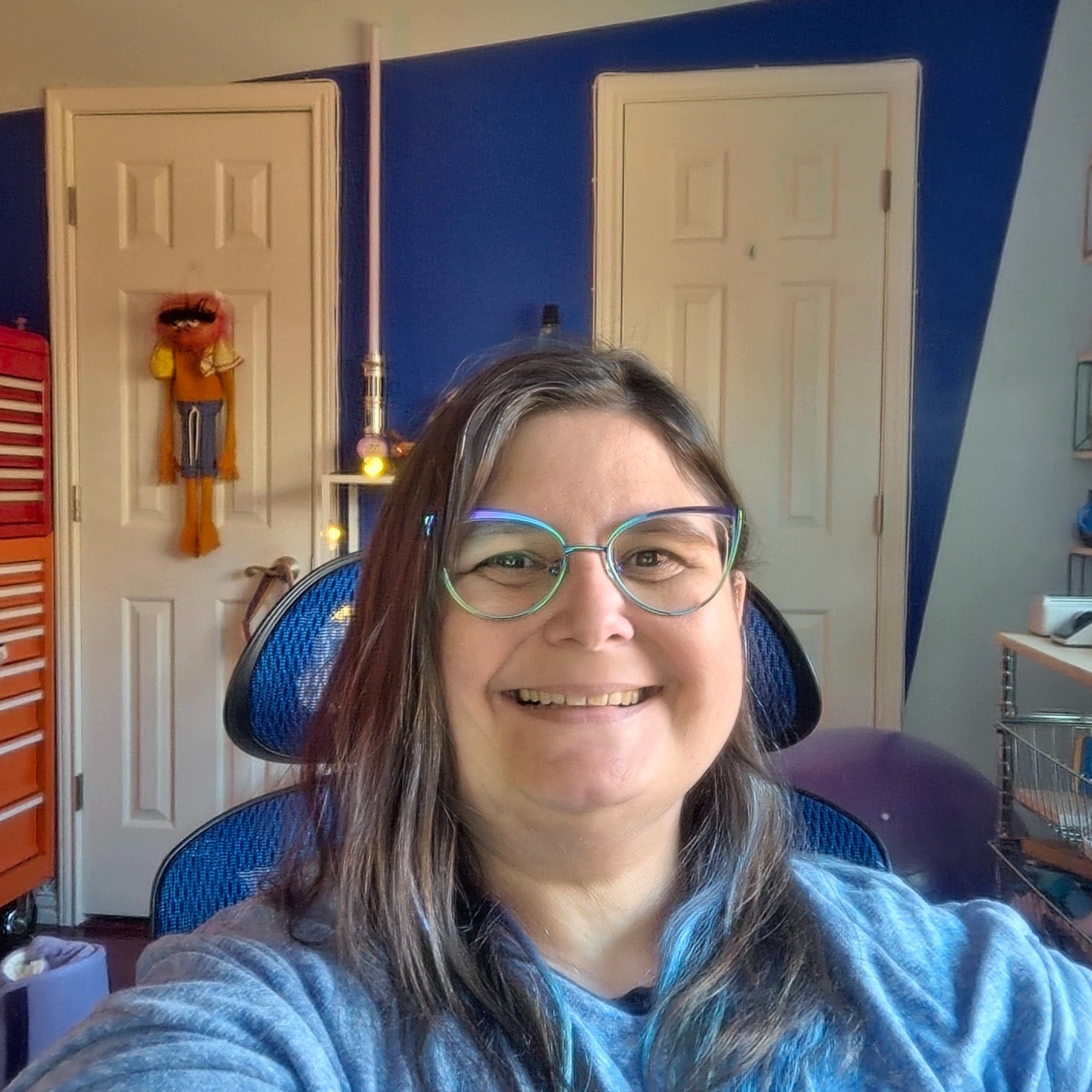 April Mazzola at her desk.