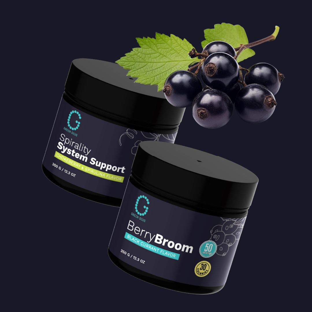 dark color food supplement package with blackcurrant flavor